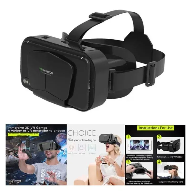 VR-Brille Virtual-Reality-Headset Viar-Geräte Helm 3D-Linsen Smart-Brille für Smartphones Handy-Goggles Spiel-Zubehör