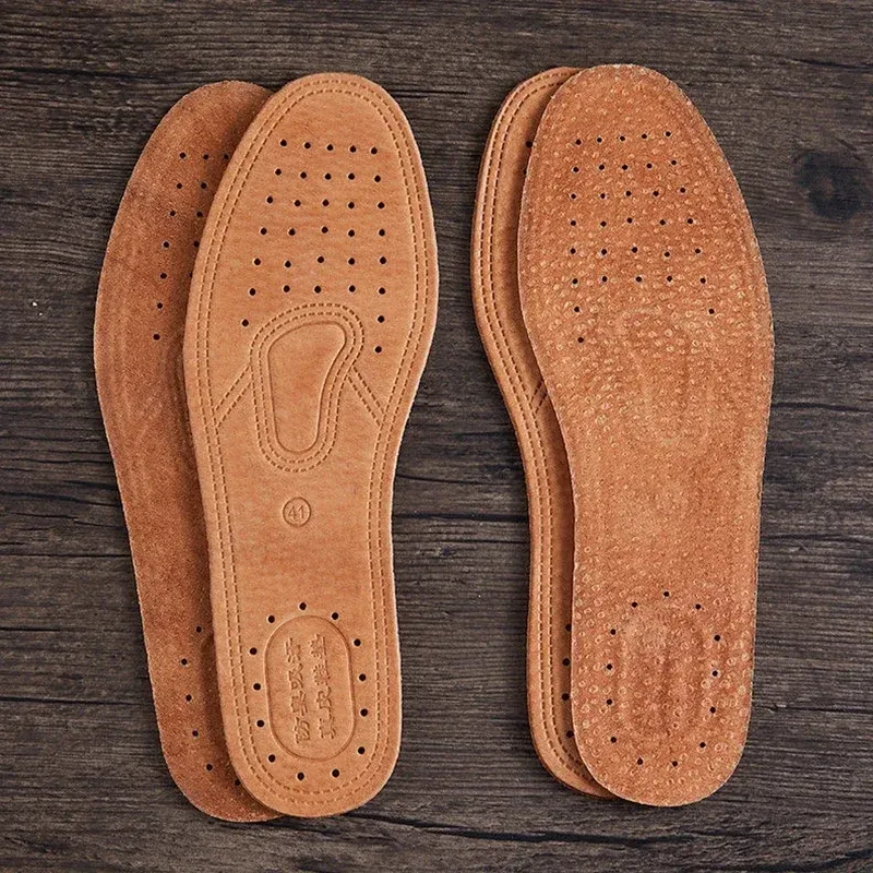 1 Paar Rindsleder-Einlegesohlen für Schuhe, Herren, bequem, Deodorant, lässig, Leder-Einlegesohle, Füße, hochwertiges echtes Leder, flache Schuhsohle