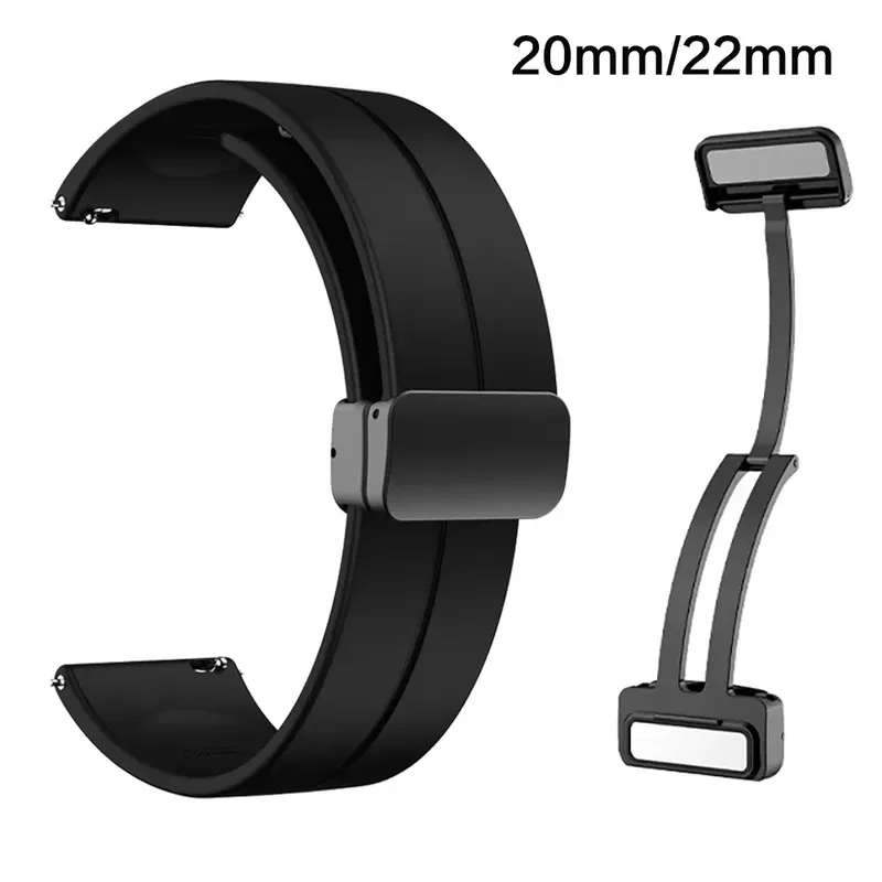 20 mm 22 mm Armband für Samsung Galaxy Watch 4/5 Pro/Classic/Gear S3/Active 2 Sport Silikon Magnetschnalle Huawei GT 2 2e 3 Band