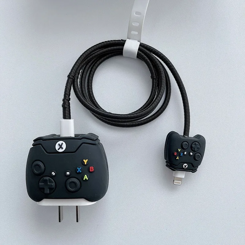 Cartoon IPhone Ladegerät Schutz Fall 18W20W EU UNS Ladegerät Abdeckung Anti Brechen Kratzfest Ladegerät Kabel Spirale Wickler für iPhone