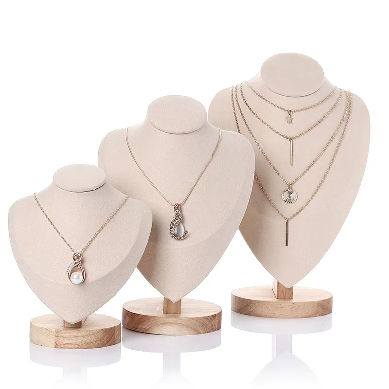 Samt Porträt Halskette Display Anhänger Organizer Schmuck Display Ständer Schmuck Mannequin Büste Halskette Anhänger Fenster Display
