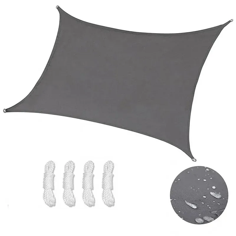 Große Größen Rechteck Sonnenschutz Segel wasserdicht Outdoor Garten Terrasse Party Sonnenschutz Awing Sun Baldachin für Strand Camping Pool