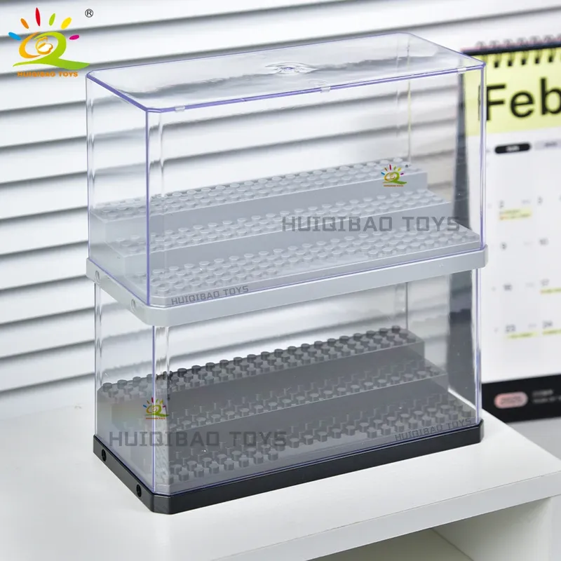 HUIQIBAO Staubdicht Display Fall Box Zeigen Fall Für Modell Sammlung Bausteine Figuren Display Box Ziegel Kind Spielzeug Kinder
