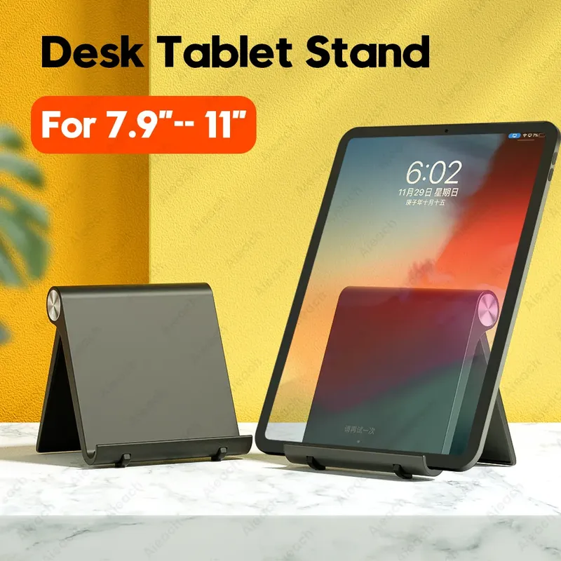 Desktop-Halterung für Tablets von 7,9 bis 11 Zoll, Verstellbare Klapphalterung Tablet-Ständer für iPad Xiaomi Samsung Mobiltelefon-Halterung