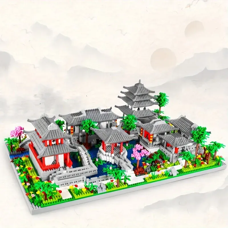 Suzhou Garden Puzzle Mikropartikel Montagetyp Baustein Ethno-Stil Bausteinspielzeug