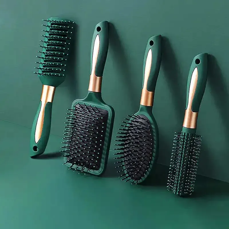 Ovaler runder Kopfhautmassage-Luftkissenkamm, antistatisches Peeling-Werkzeug für Salon SPA, Haarstyling