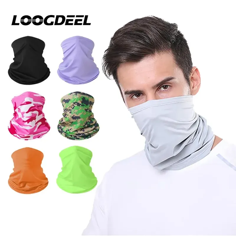 LOOGDEEL Sonnenschutz-Halstuch für Frühling und Sommer, Motorrad-Halsabdeckung, Sport-Bandana, Reitmaske, Vollgesichtsmaske für Outdoor-Aktivitäten aus Eisseide
