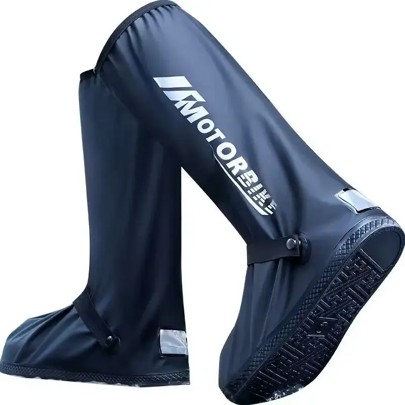 Motorrad-Regenstiefel mit hohem Schlauch, wasserdicht, reflektierend, rutschfest, für Motorrad, Radfahren, Fahrrad, wiederverwendbares Schutzzubehör
