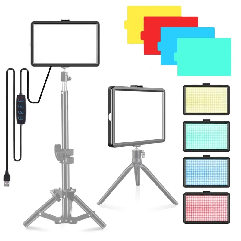 8-Zoll-Fotostudio-LED 3000–6000 K Beleuchtung Video Fülllampe Licht Panel Fotografie für Live-Streaming Youbube RGB