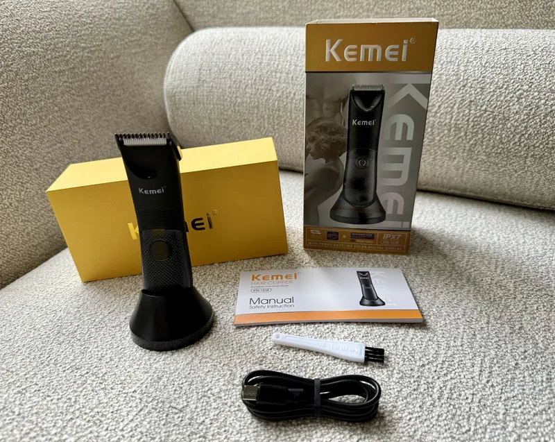 Kemei KM-1838 Haarschneider mit Leistenbereich, RasenmÀher, Keramikklinge, wasserdicht, nass, trocken, Haarschneidemaschine, Scham, Achselhöhle, Körperhaar, Hygiene, Rasierer - 16.05 EUR