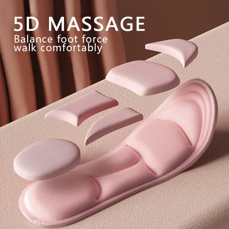 5D Massage Memory Foam Einlegesohlen für Schuhe Atmungsaktive Polsterung Sport Lauf-Einlegesohlen für Füße Orthopädische Einlegesohlen
