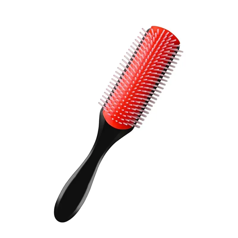 9-reihige entwirrende Haarbürste, Detangler-Haarbürste, Kopfhaut-Massagegerät, gerader, nasser Kamm für Damen und Herren, Salon, Bürste für lockiges Haar