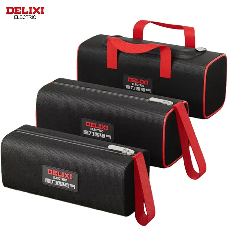 DELIXI ELECTRIC Werkzeugtasche, tragbare Aufbewahrungstasche aus Oxford-Stoff, professionelle Reparatur von Elektrikern und Tischlern, Aufbewahrung zu Hause, Handtasche