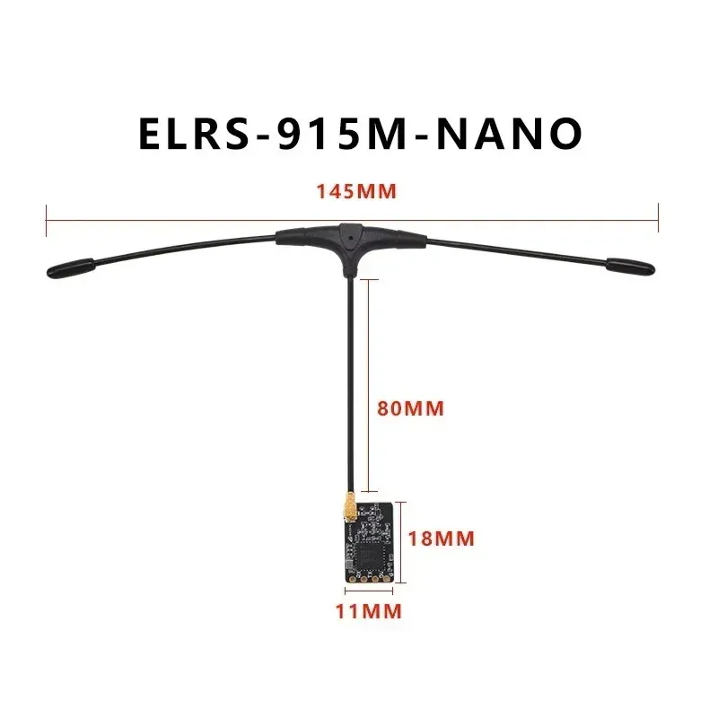 ELRS 915 MHz / 2,4 GHz NANO ExpressLRS-Empfänger mit T-Typ-Antenne, unterstützt WLAN-Upgrade für RC FPV Traversing Drones-Teile