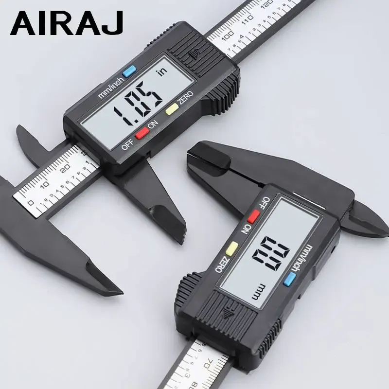 Airaj 150mm Messschieber Kunststoff digitaler Bremssattel, Zoll metrische Fraktions umwandlung, großes LCD-Display-Messwerk zeug