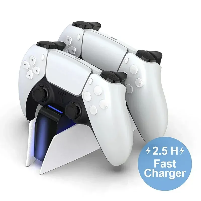 für PS5 Typ-C DualSense Ladestation Duale Ladestation Ladegerät-Ständer für PlayStation 5 DualSense Kabelloser Spielcontroller