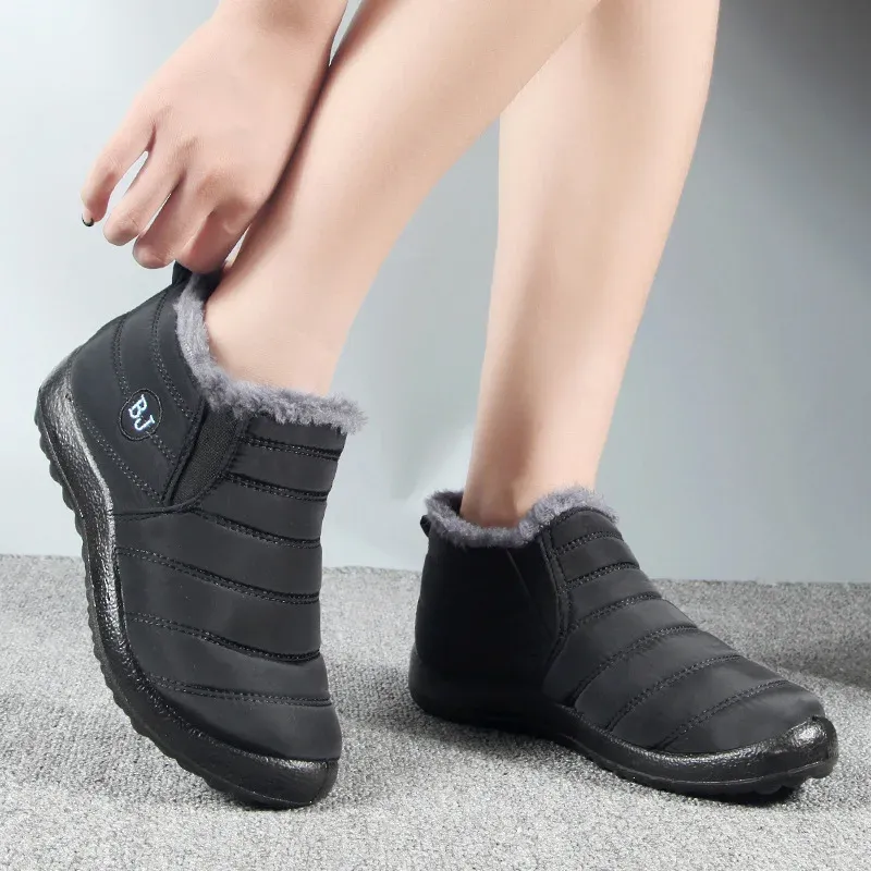 Schnee Frauen Stiefel Mode Unisex Schuhe Slip Auf Plattform Schuhe Für Frauen Stiefeletten Wasserdichte Plüsch Winter Schuhe Botas Mujer