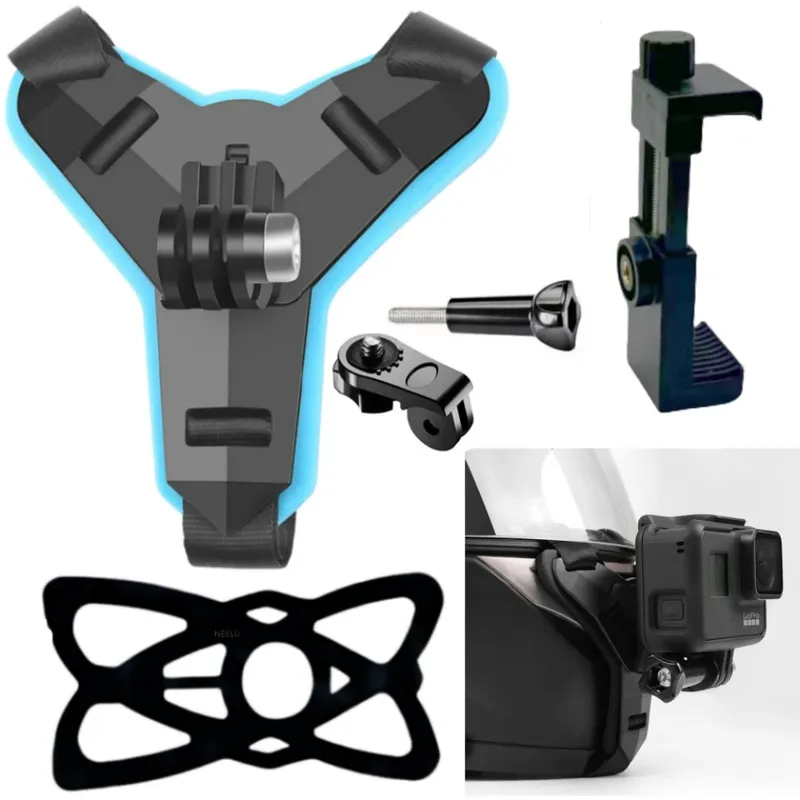 Motorrad Helm Telefon Ständer Halterung Für GoPro Hero 12 10 9 8 7 Action Sport Kamera Halter Motorrad Kamera zubehör