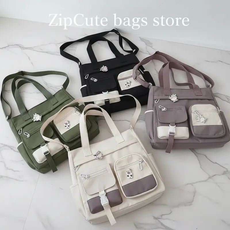 Wasserdichte Canvas Damen Handtaschen Schultertasche Nylon Damen Umhängetasche Oxford Umhängetaschen Tote Büchertaschen für Mädchen Schulranzen