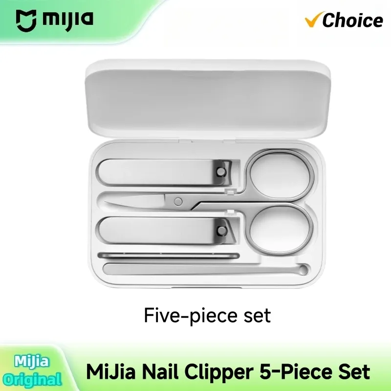 Mijia Nagelknipser-Set 5-teilig Pediküre-Pflegeset Nagelknipser Ohrenreiniger Nagelfeile Professionelle Schönheitswerkzeuge Nagelschneider Trimmer