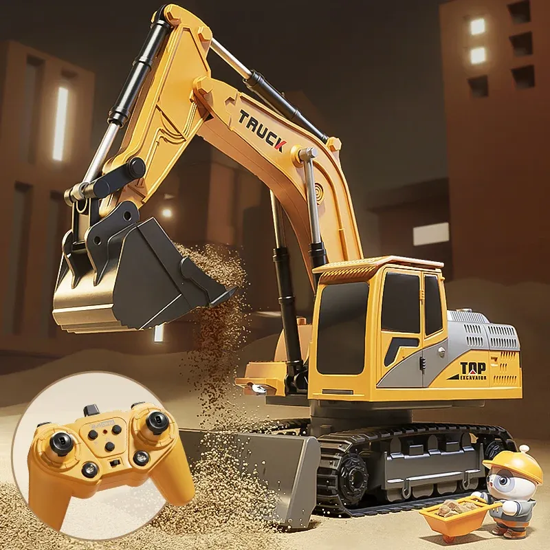 Legierung Fernbedienung Bagger Spielzeug Auto mit Lichtern Sound Wirkung Elektrische Bagger Automobil Engineering Fahrzeug Kinder Geschenke
