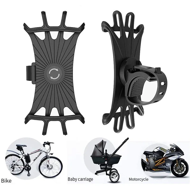 Universal Fahrrad Handy halter rotierende Silikon Fahrrad GPS Clip Mount Kinderwagen stehen Motorrad Lenker halterung