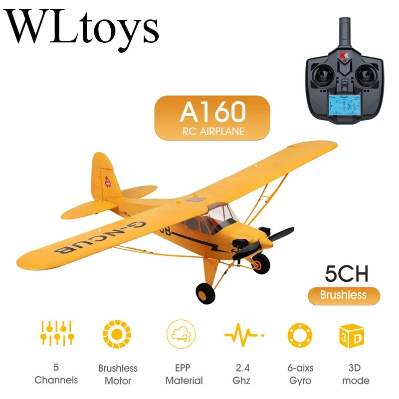 Original heiß wltoys A160-J3 rc flugzeug 5ch fernbedienung flugzeug 3d/6g 1406 bürstenloser motor outdoor schaum fiexd flugzeug