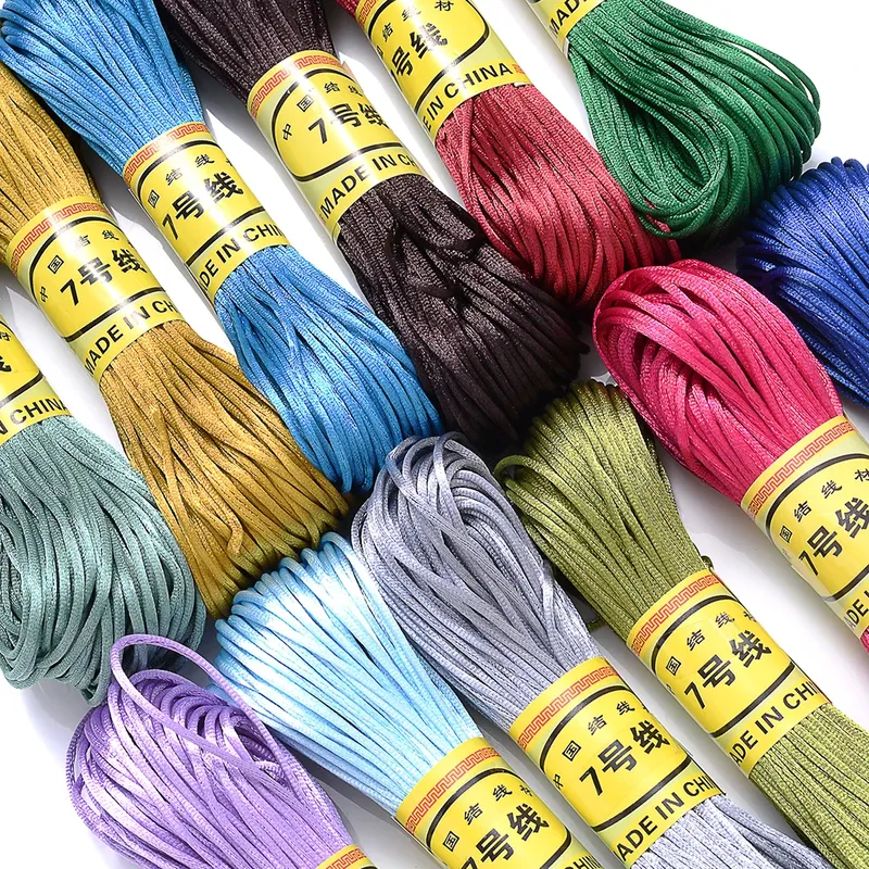 20m 1,5mm Satin Nylon Trim Schnur Rattail Schnur chinesischer Knoten Seide Makramee Schnur Perlen geflochtenen Sham balla Schnur Faden