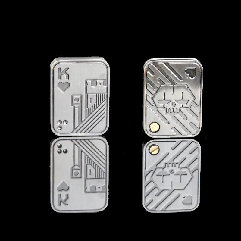 Metall Schädel Push Slider Stress Relief Spielzeug Anti Stress EDC Top Spinning Poker Spielzeug Tragbare Dekomprimieren Magnetische Spielzeug Erwachsene Geschenke
