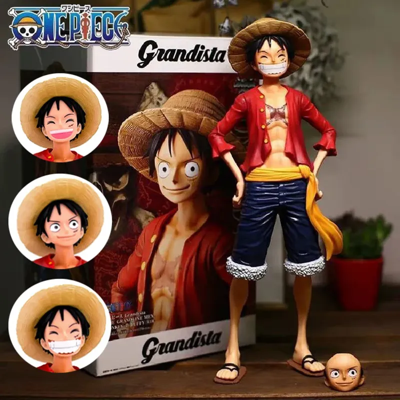 Heißer 28 cm One Piece Anime Figur Selbstbewusstem Smiley Luffy Drei Form Gesicht Ändern Puppe Action Figur Modell Spielzeug Kits
