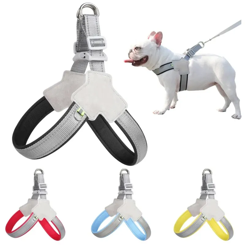 Reflektierendes Haustier-Hundegeschirr für kleine und mittelgroße Hunde, Katzen, ohne Zugweste, Geschirre für Welpen, Brustgurt, Mops, Chihuahua, Bulldoggenzubehör