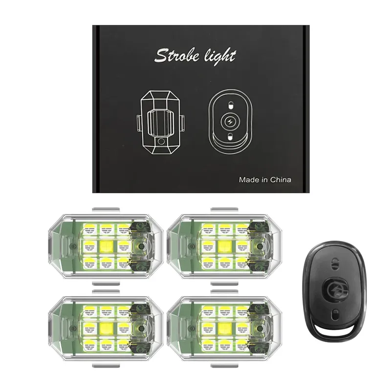 4PCS Drahtlose LED Drone Strobe Licht für Motorrad Auto Fahrrad Fernbedienung Anti-kollision Warnung Licht Signal Licht