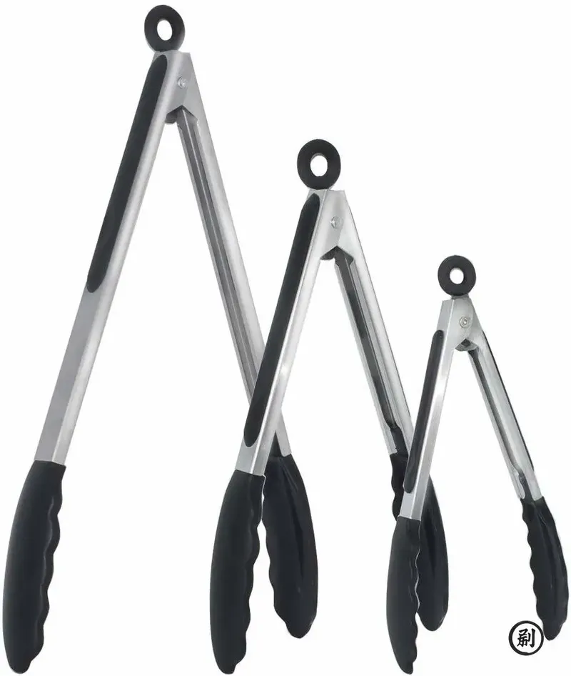 Wählen Sie Ihre perfekte Grillzange: 7 Zoll (Präzision) / 9 Zoll (Allzweck) / 12 Zoll (BBQ) - Alle mit Silikonspitzen & Verschluss