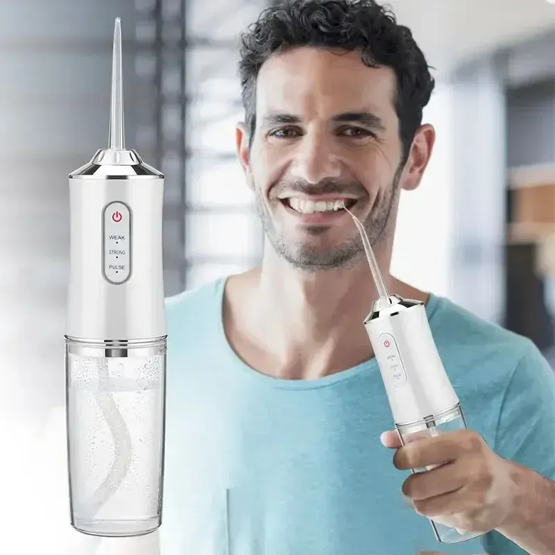 Tragbare intelligente elektrische Munds pülung Wasser flosser 4 Düsen 3 Modi wiederauf ladbare Zahn wasserstrahl Irrigator Zahn Zahn reiniger