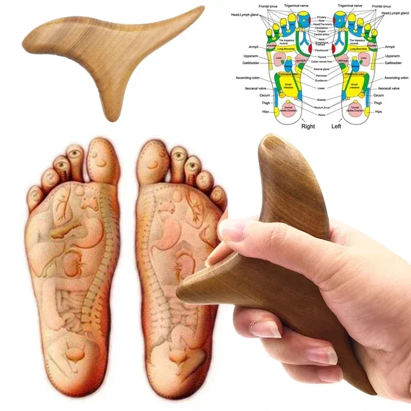 1pc Trigger Punkt Massage Gua Sha Werkzeuge Professionelle Lymphdrainage Werkzeug Holz Therapie Massage Werkzeuge für Nacken Bein hand