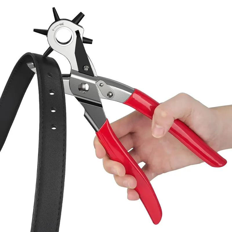 Lederstanzer, drehbarer Gürtel-Handlocher in 6 Größen, Heimwerken in mehreren Größen, einfach, geeignet für Gürtel-Lederhandwerk