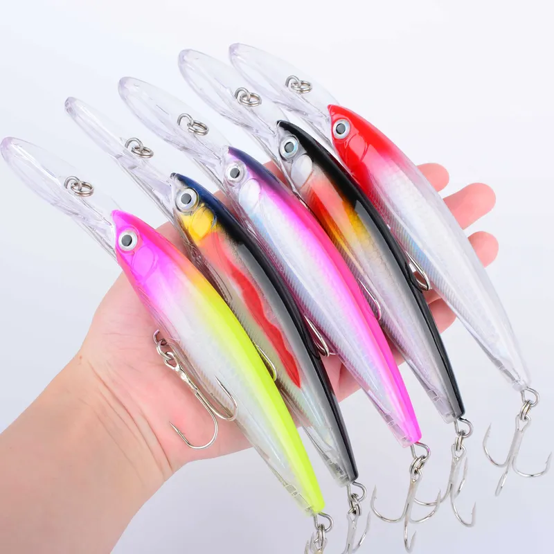 1 Stück 17cm 32g Tieftauchender Großer Minnow-Köder Künstlicher Wobbler Harter Köder Crankbait für Seebarsch, Hecht, Barsch Angelzubehör