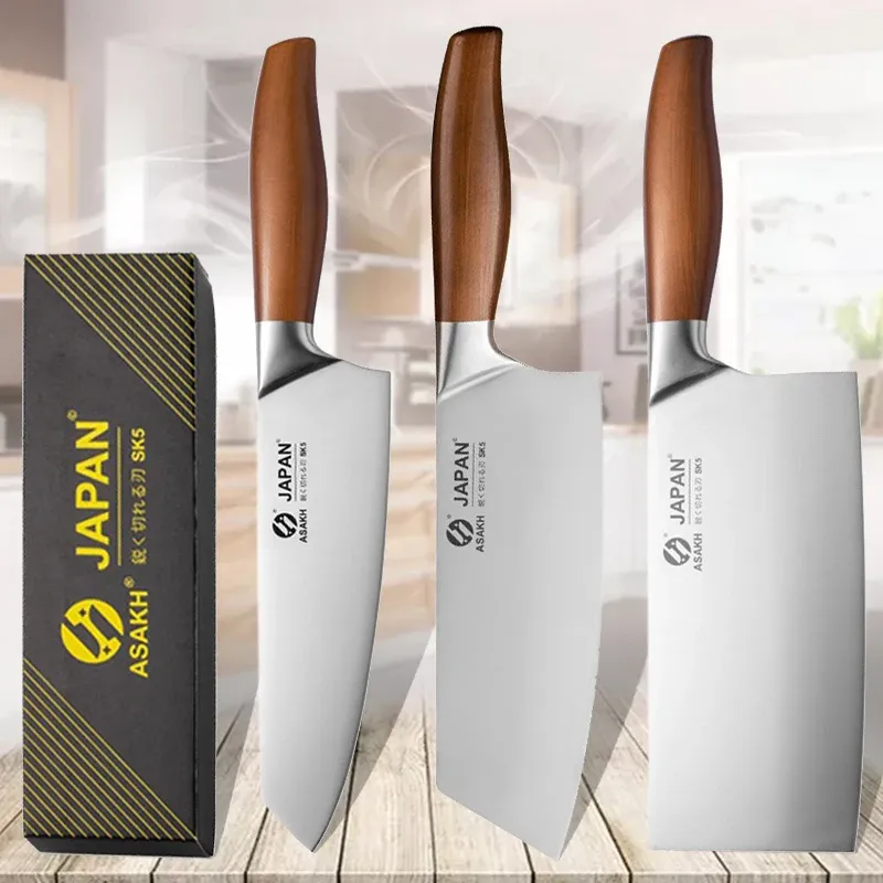 Japanische Küchenmesser Set Edelstahl Fischfilet Fleischbeil Kochmesser Sushi Messer Schneiden Santoku Messer Kochen Werkzeuge