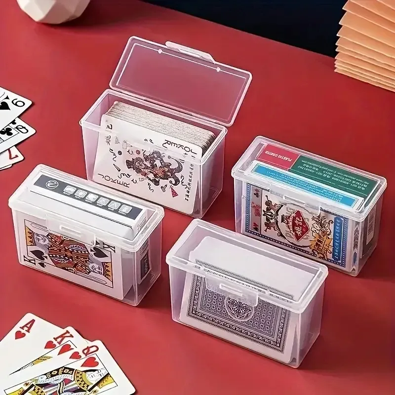 1/3 Stück Spielkartenbox, durchsichtiges Deck-Gehäuse, zwei Poker-Bilder können platziert werden (keine Karten), Weihnachten, Halloween, Thanksgiving-Geschenkteil
