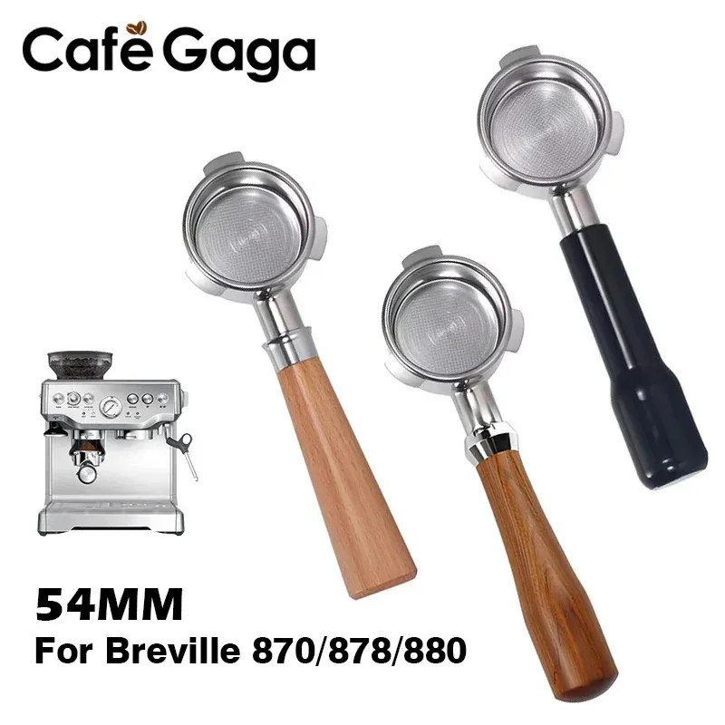 54 mm Kaffee-Siebträger ohne Boden, nackt für Breville Sage 870 878 880 Filterkorb, Barista-Werkzeuge, Espressomaschinen-Zubehör