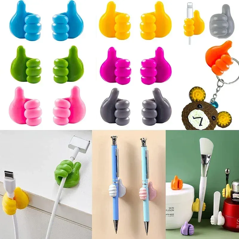 50 stücke Multifunktionale Kabel Clip Organizer Wand Haken Silikon Daumen Selbstklebende Kabel Halter Draht Aufhänger Hause Lagerung Clip