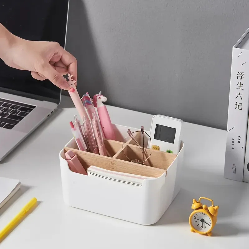 Abnehmbare Fernbedienung Organizer TV Fernbedienung Halter Für Tisch Mehrzweck Desktop Storage Box Schlafzimmer Wohnzimmer Organizer