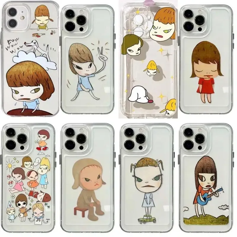 Nara Yoshitomo Hülle für iPhone 15 16 Pro Max 11 12 13 14 Pro Max 7 8 Plus 13 Mini 16Pro XS XR SE 3 Soft Clear Phone Shell - 3.29 EUR