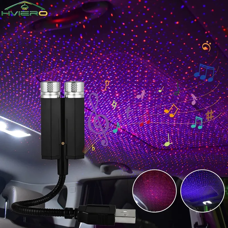 Auto Dach Sterne Lichter Innen Mini LED Sternen Atmosphäre Himmel USB Projektor Auto Lampe Dekoration Nacht Galaxy Laser Hause Led