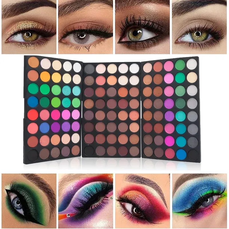 120-Farben-Augen-Make-up, wasserfestes Make-up, nackte Lidschatten-Palette, glitzerndes, mattes, pigmentiertes Pulver, gepresster Glanz, Lidschatten-Kosmetik