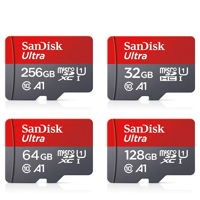 Original Sandisk Speicherkarte 256 GB 128 GB 64 GB 32 GB TF Micro SD-Karte Klasse 10 UHS-1 Flash-Karte Speicher Microsd für Smartphone PC