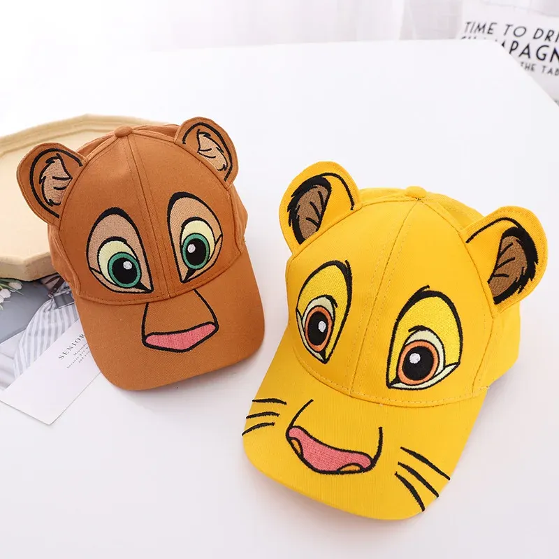 Disney süße Hüte Löwe König Visiere Cartoon Simba Baseball Caps schöne Mesh Sommer Sonne Hüte für Jungen Kawaii Stick mütze