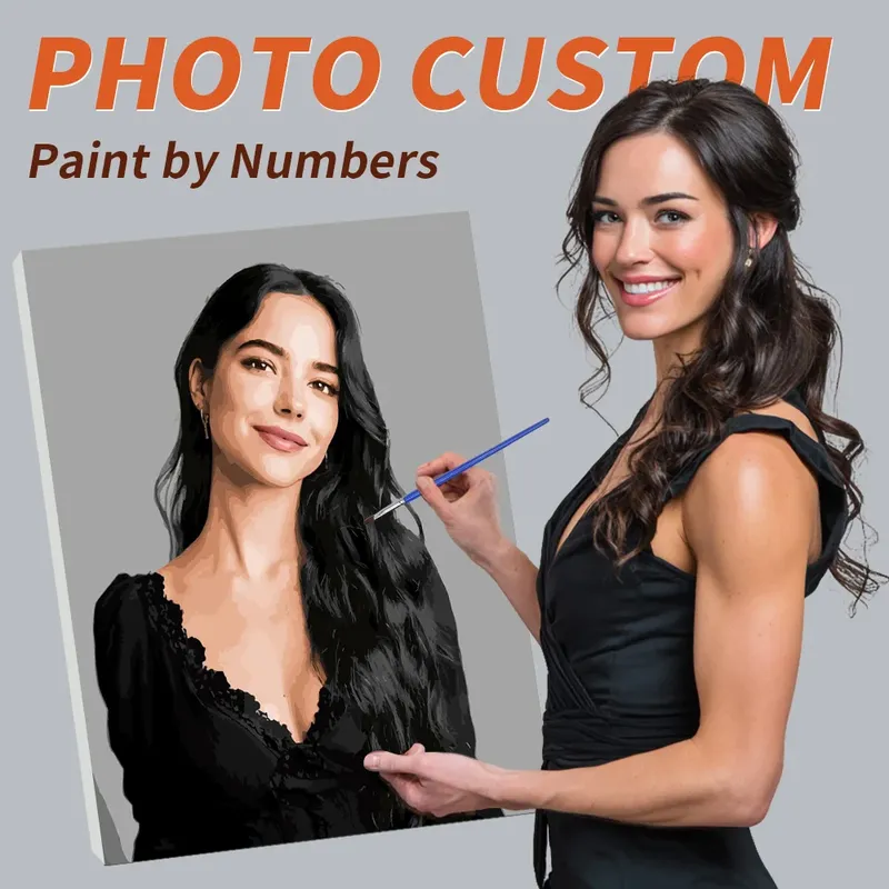 PBYN Foto Benutzerdefinierte DIY Malen Nach Zahlen Rahmen Angepasst Bild Landschaft Tiere Familie Färbung Nach Zahlen Handarbeit Geschenk