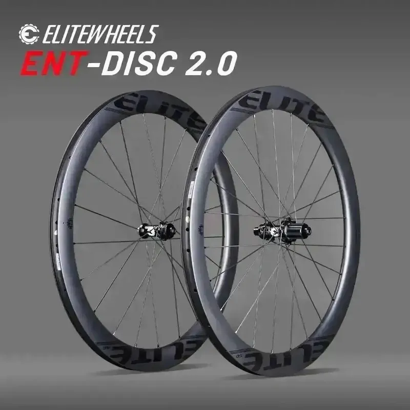 ELITEWHEELS Carbon-Laufräder ENT 2.0 Scheibenbremse 700c Carbon-Felge Center Lock Rennrad-Laufradsatz UCI-Qualität Rennrad-Laufradsatz