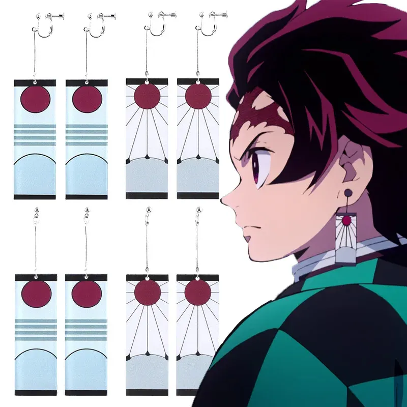 Mode Anime Dämon Slayer Kimetsu Keine Yaiba Klinge von Geist Ohrringe Acryl Tropfen Ohrringe Für Frauen Männer Schmuck Zubehör Geschenk
